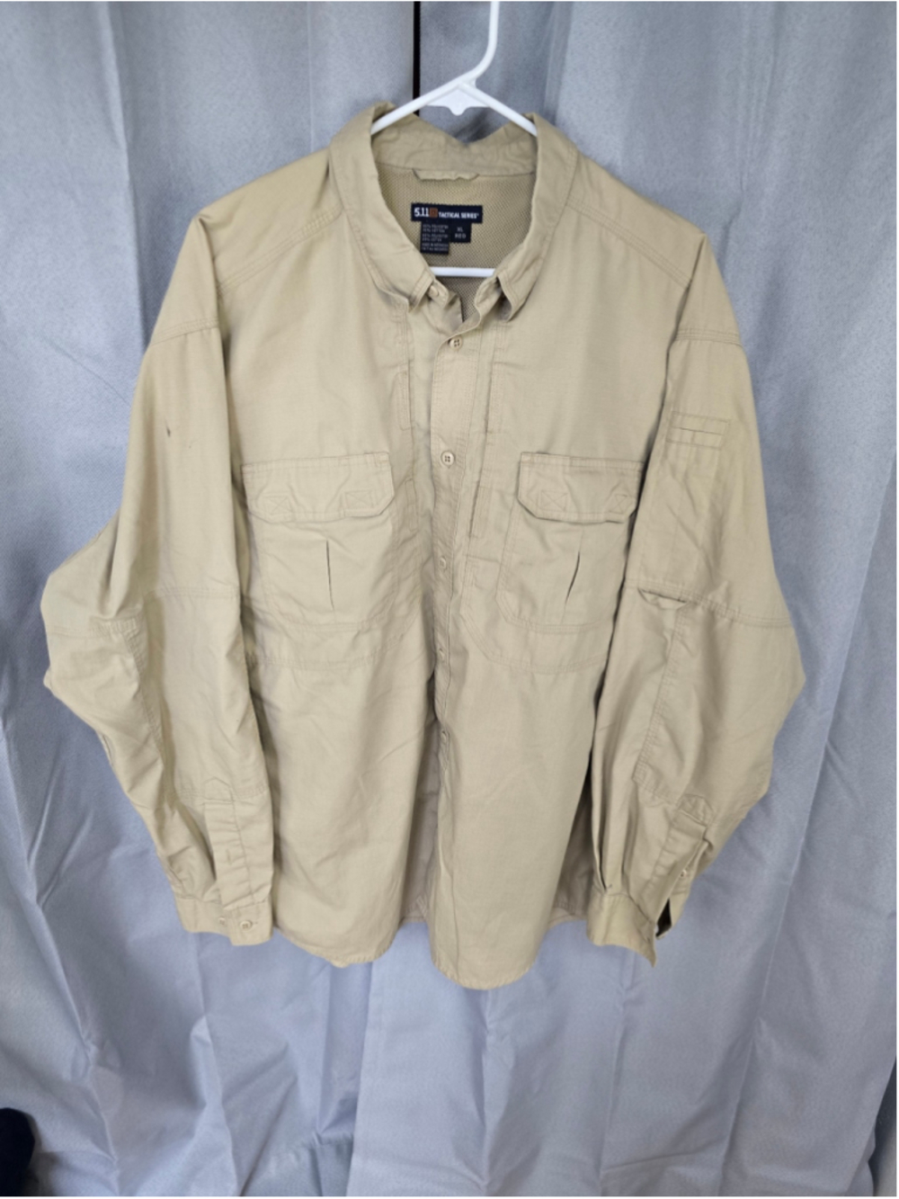 Men's 5.11 Tactical Casual Button Down Shirt XL Beige